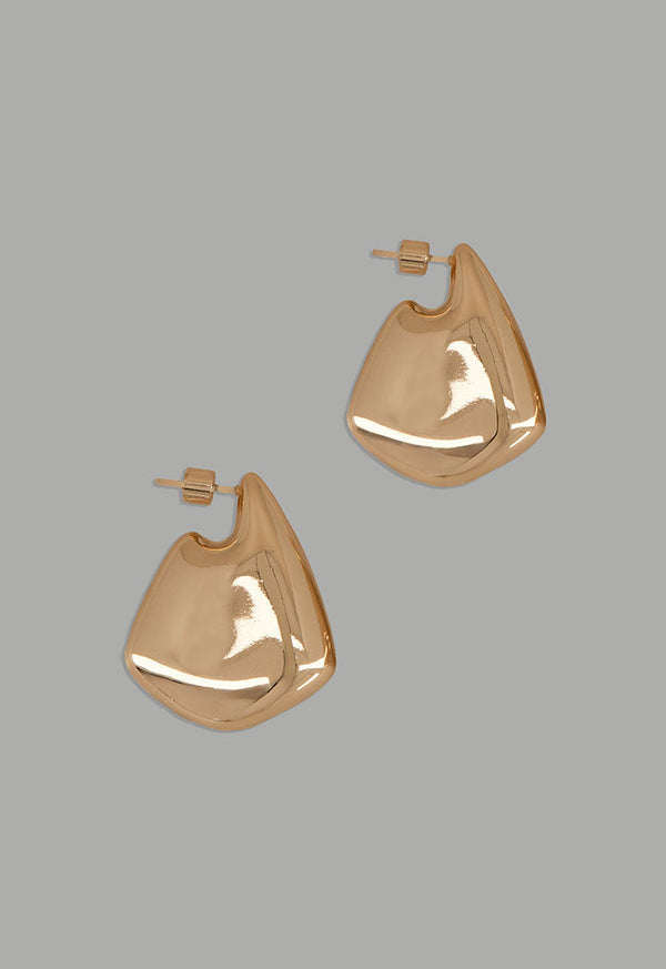 Choice Abstract Metallic Earrings Gold