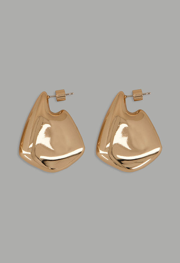 Choice Abstract Metallic Earrings Gold