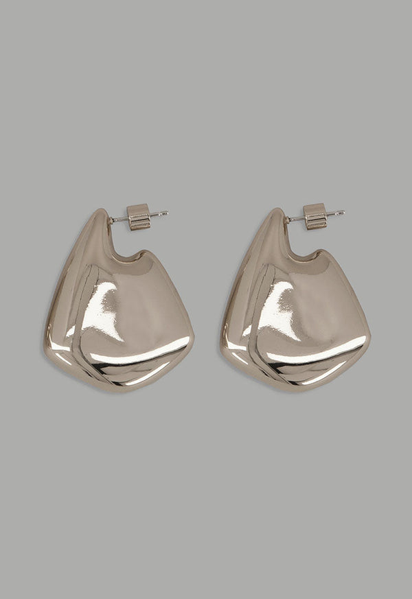 Choice Abstract Metallic Earrings Silver