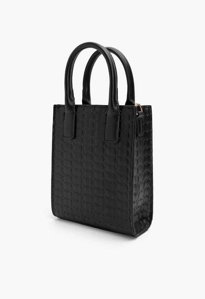 Choice Textured Monogram Cross Body Bag Black