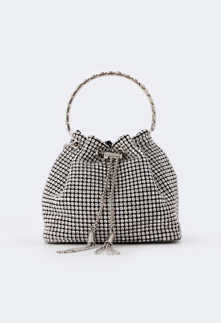 Choice Crystal Bucket Bag Silver