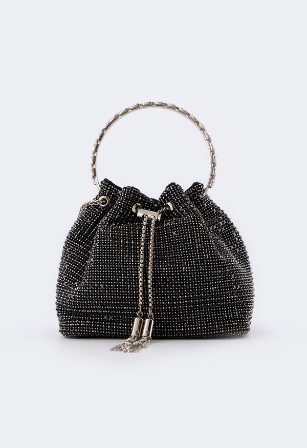 Choice Crystal Bucket Bag Black