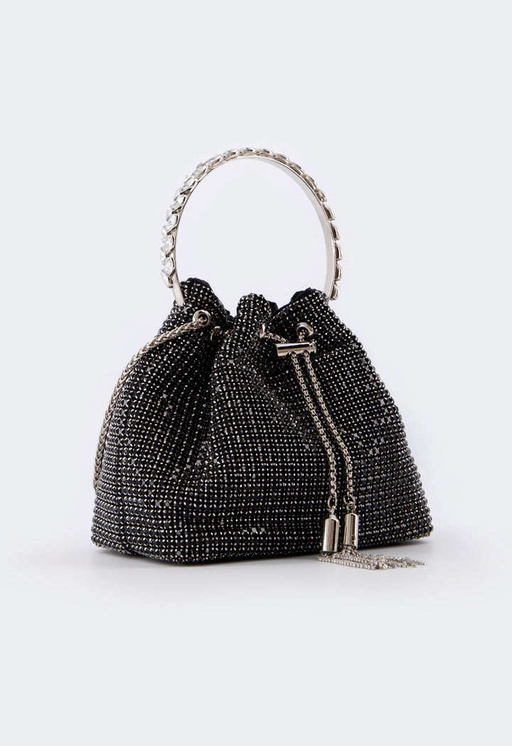 Choice Crystal Bucket Bag Black