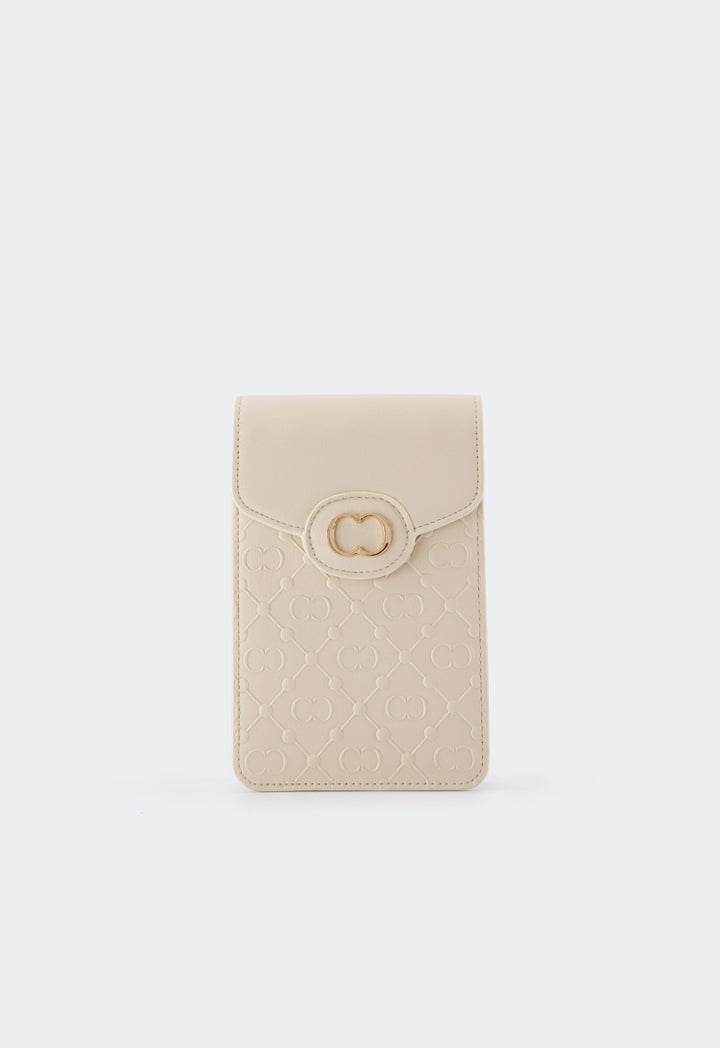 Choice Embossed Monogram Cross Body Bag Ivory