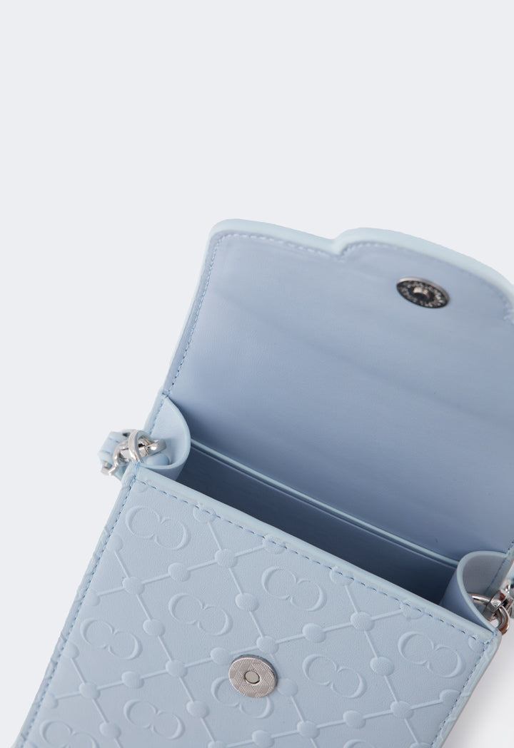 Choice Embossed Monogram Cross Body Bag Light Blue