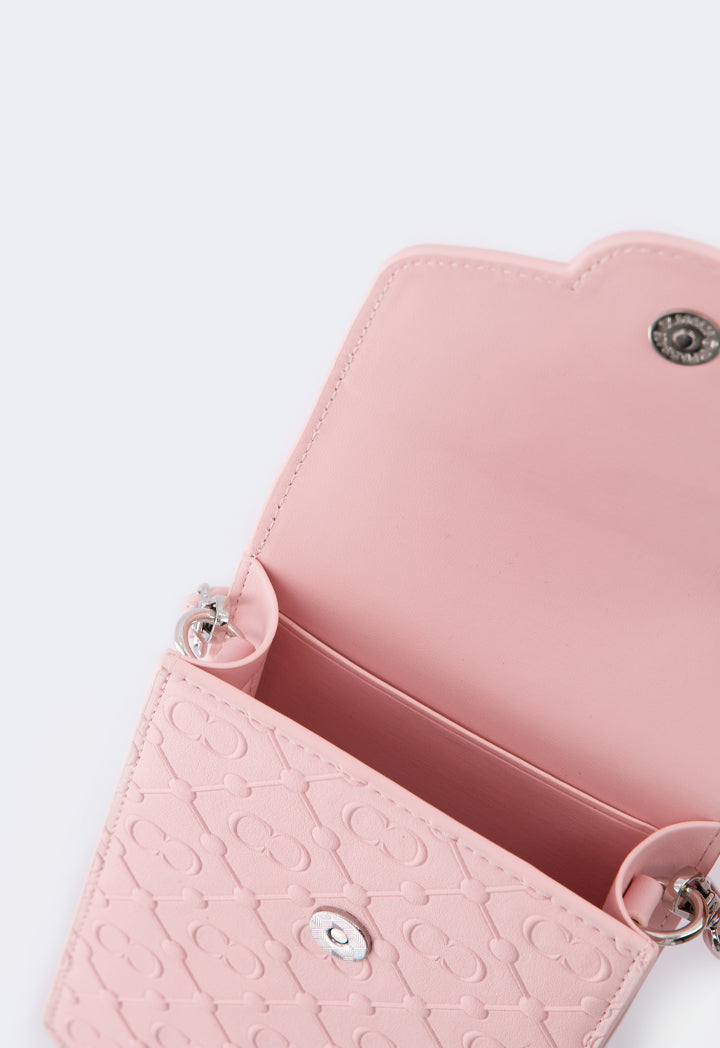 Choice Embossed Monogram Cross Body Bag Pink