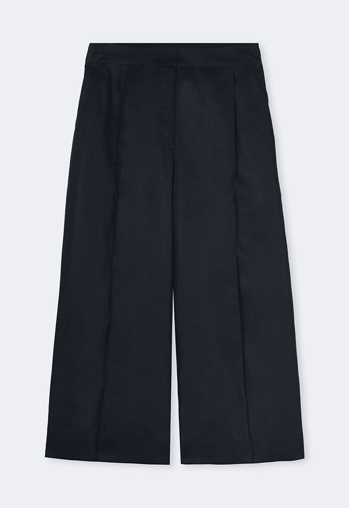 Choice Wide Leg Basic Trousers Black