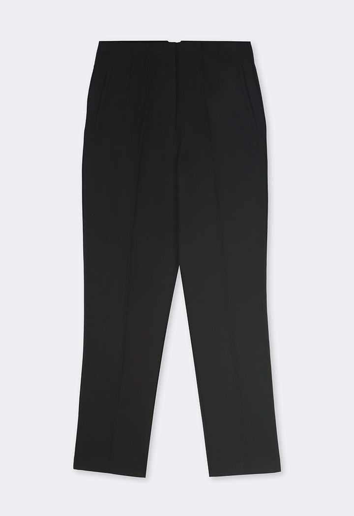 Choice Single Tone High-Waist Trousers Black