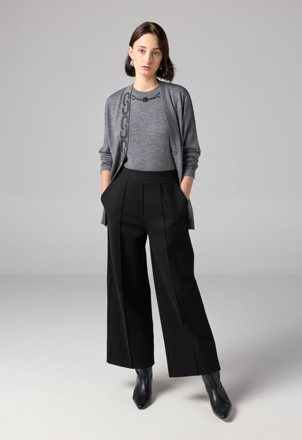 Choice Solid High Waist Trousers Black