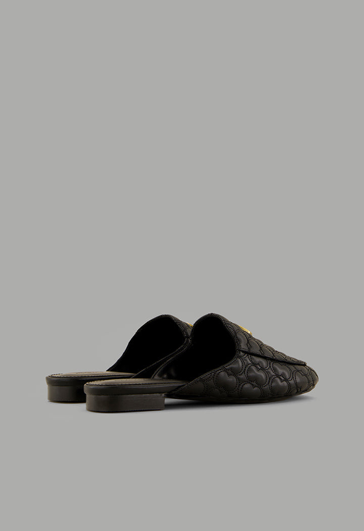Choice Quilted Embellished Mules Black