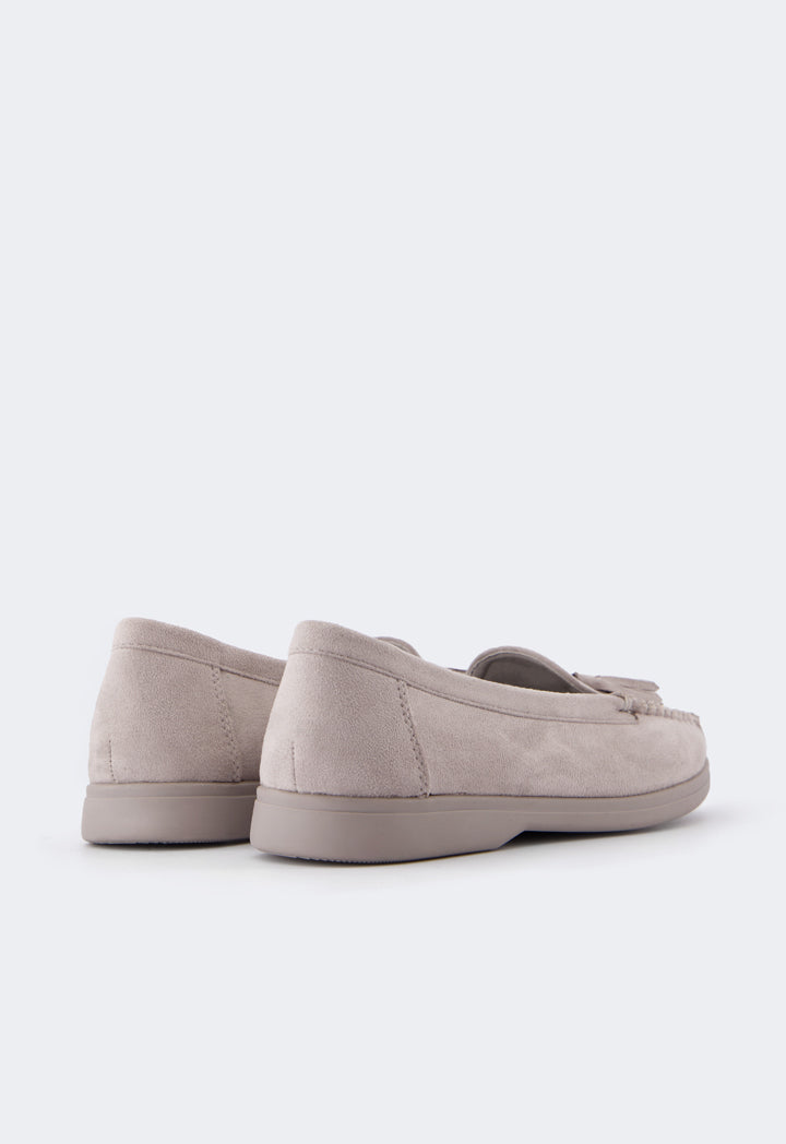 Choice Tassel Suede Loafers Grey