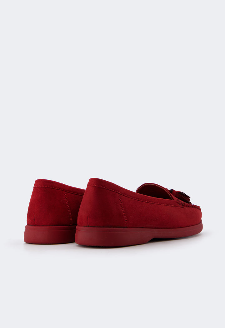Choice Tassel Suede Loafers Maroon