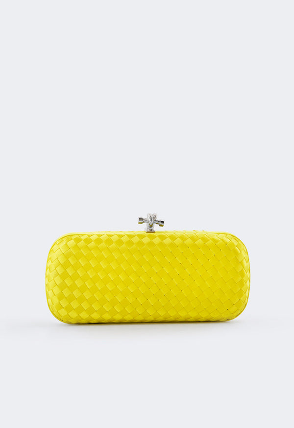 Choice Knot Clasp Woven Clutch Yellow