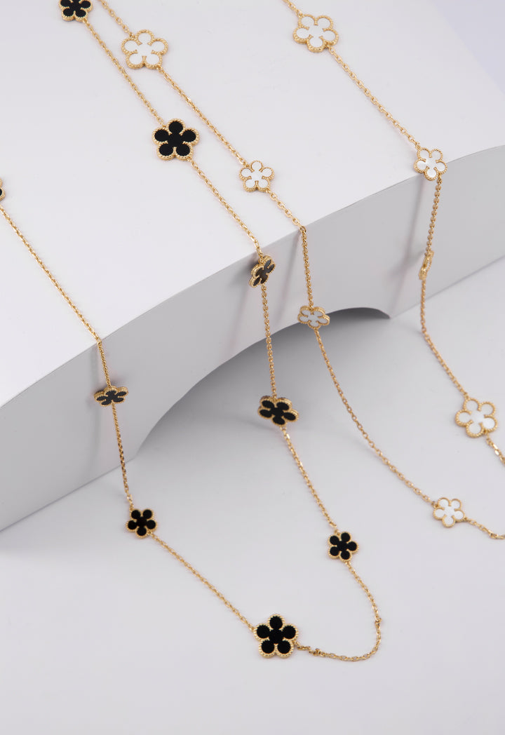 Choice Long Floral Clove Necklace White