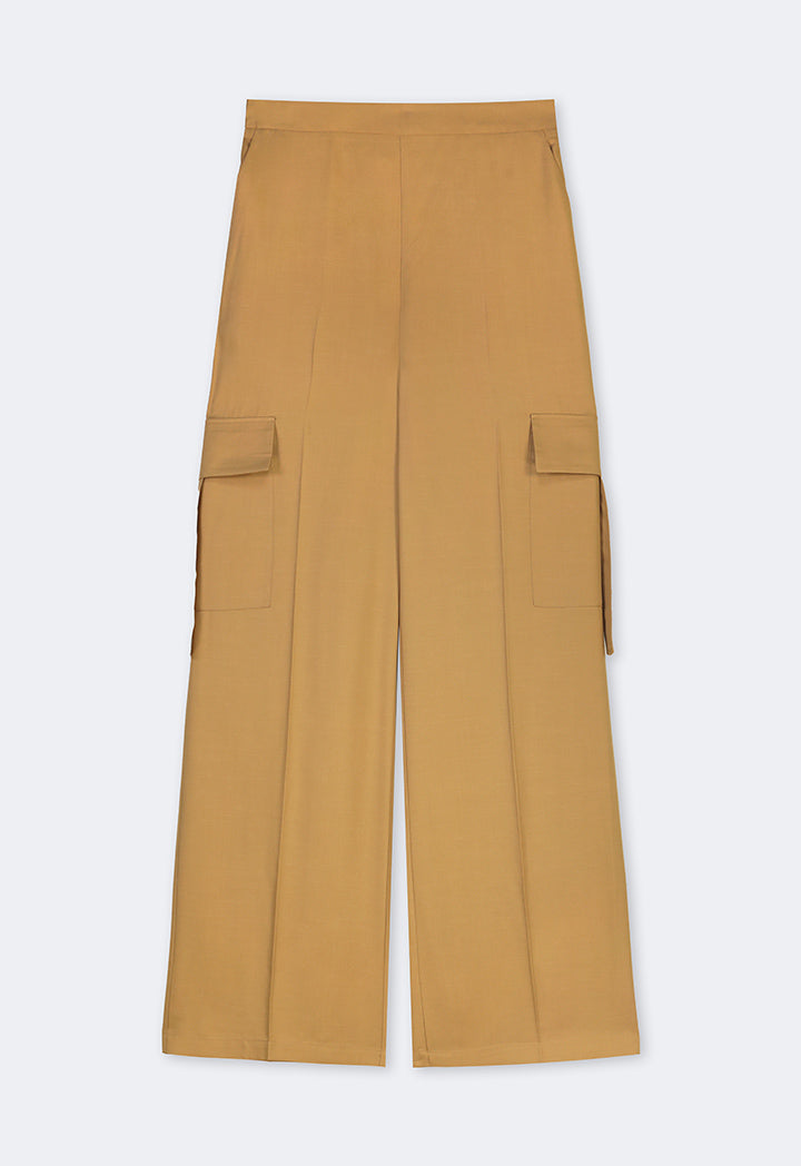 Choice Single Tone Straight Leg Trousers Camel