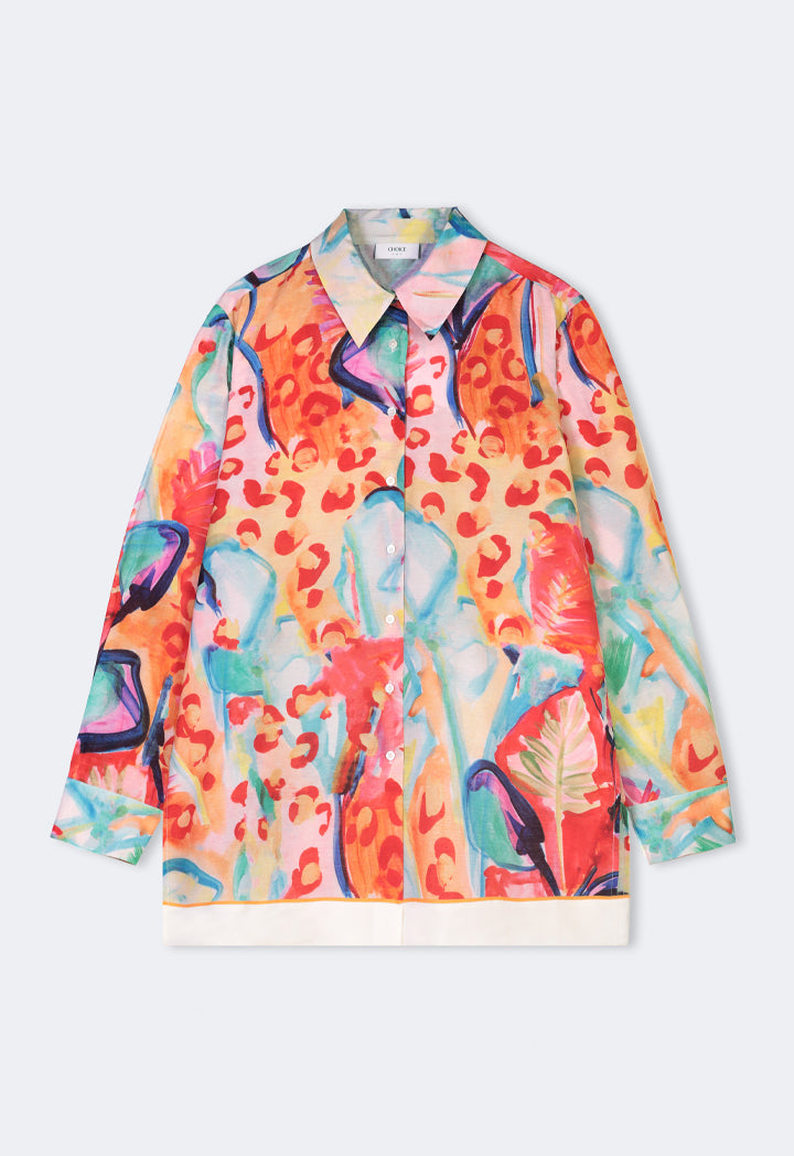 Choice Long Sleeve Printed Shirt Multi Color