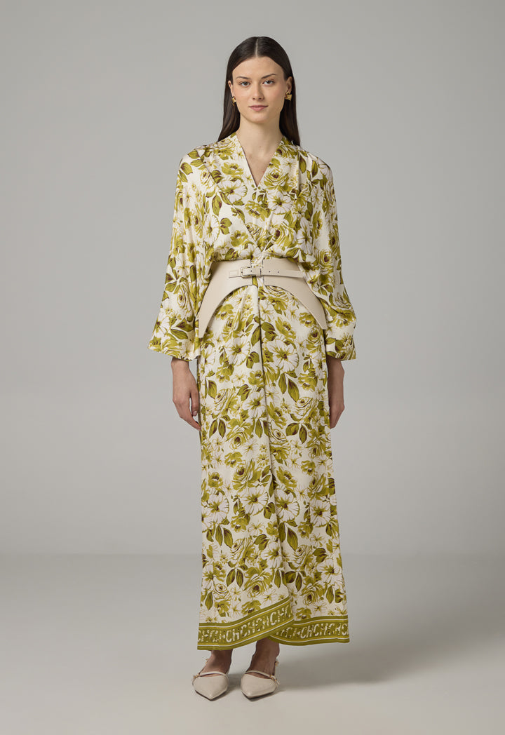 Choice Floral Printed Maxi Dress Multi Color