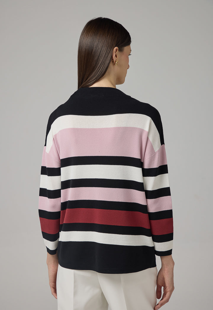 Choice Multicolored Knitted Blouse Multi Color
