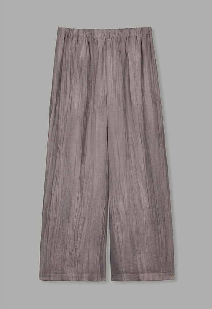 Choice Crinkled Straight Cut Trousers  Grey