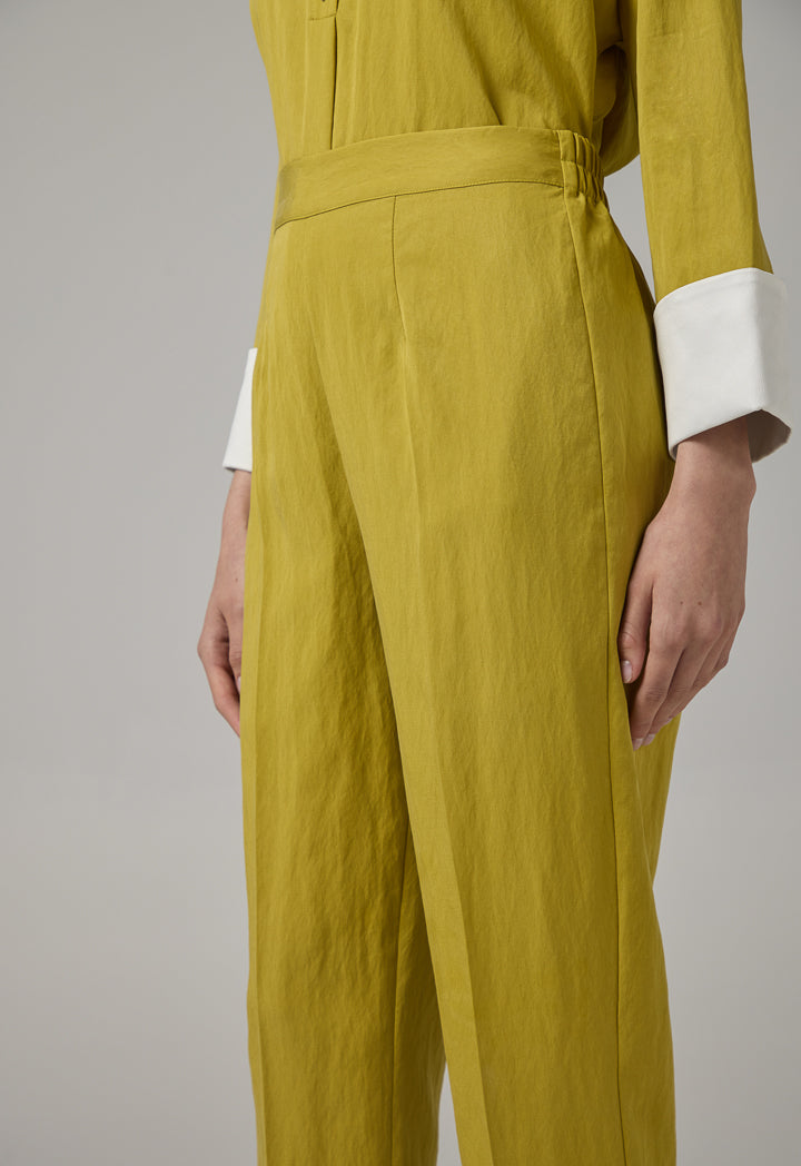 Choice Elastic Waist Basic Trousers Green