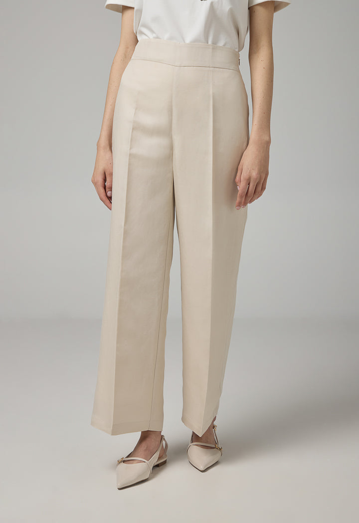 Choice Basic Wide Leg Trousers Beige