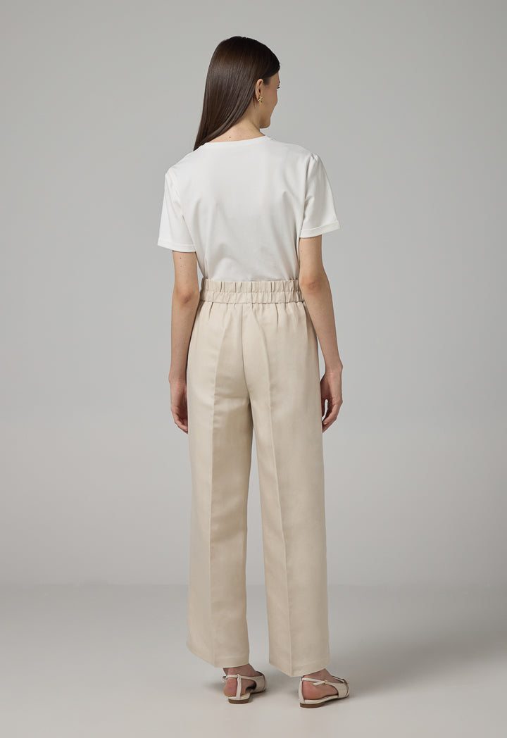 Choice Basic Wide Leg Trousers Beige