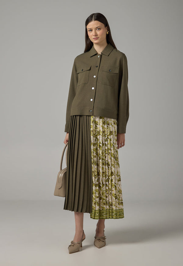Choice Front Flap Pockets Jacket Khaki
