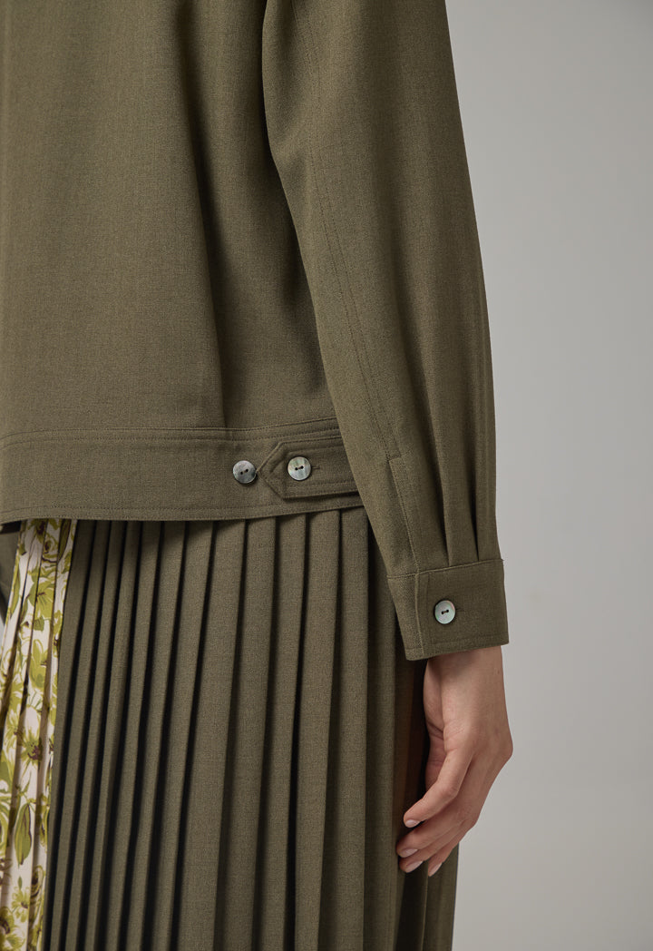 Choice Front Flap Pockets Jacket Khaki