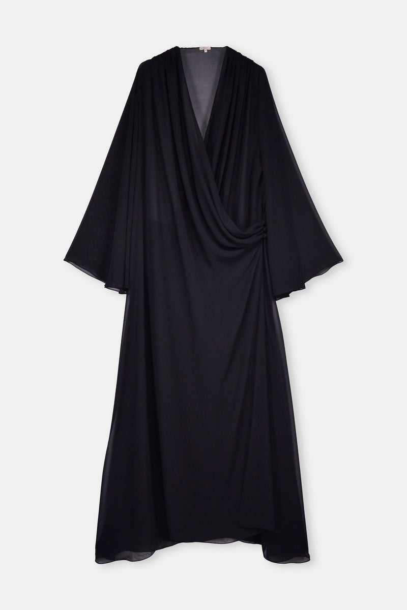 Nean Embellished Draped Kaftan Gown Black