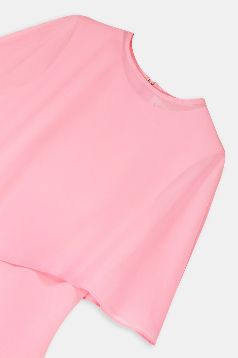 Nean Asymmetrical Cape Gown Pink