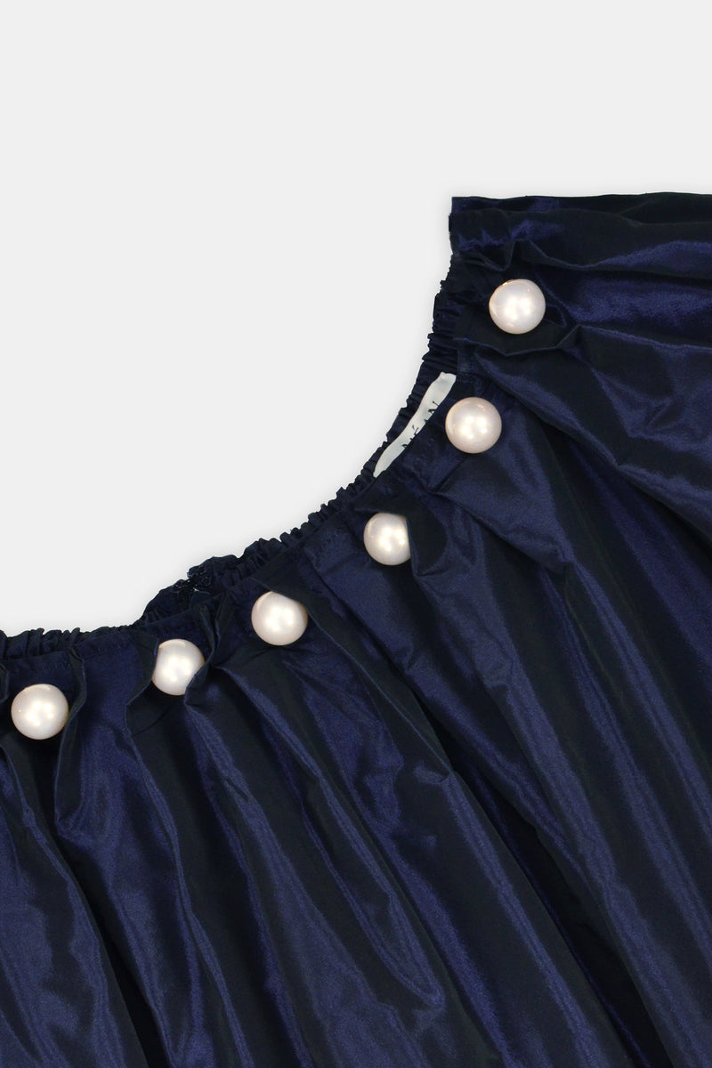 Nean Pearl-Embellished Maxi Dress Navy