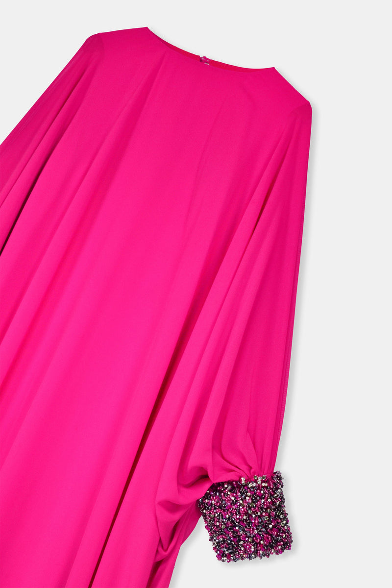Nean Embellished Cuff Kaftan Gown Fuchsia