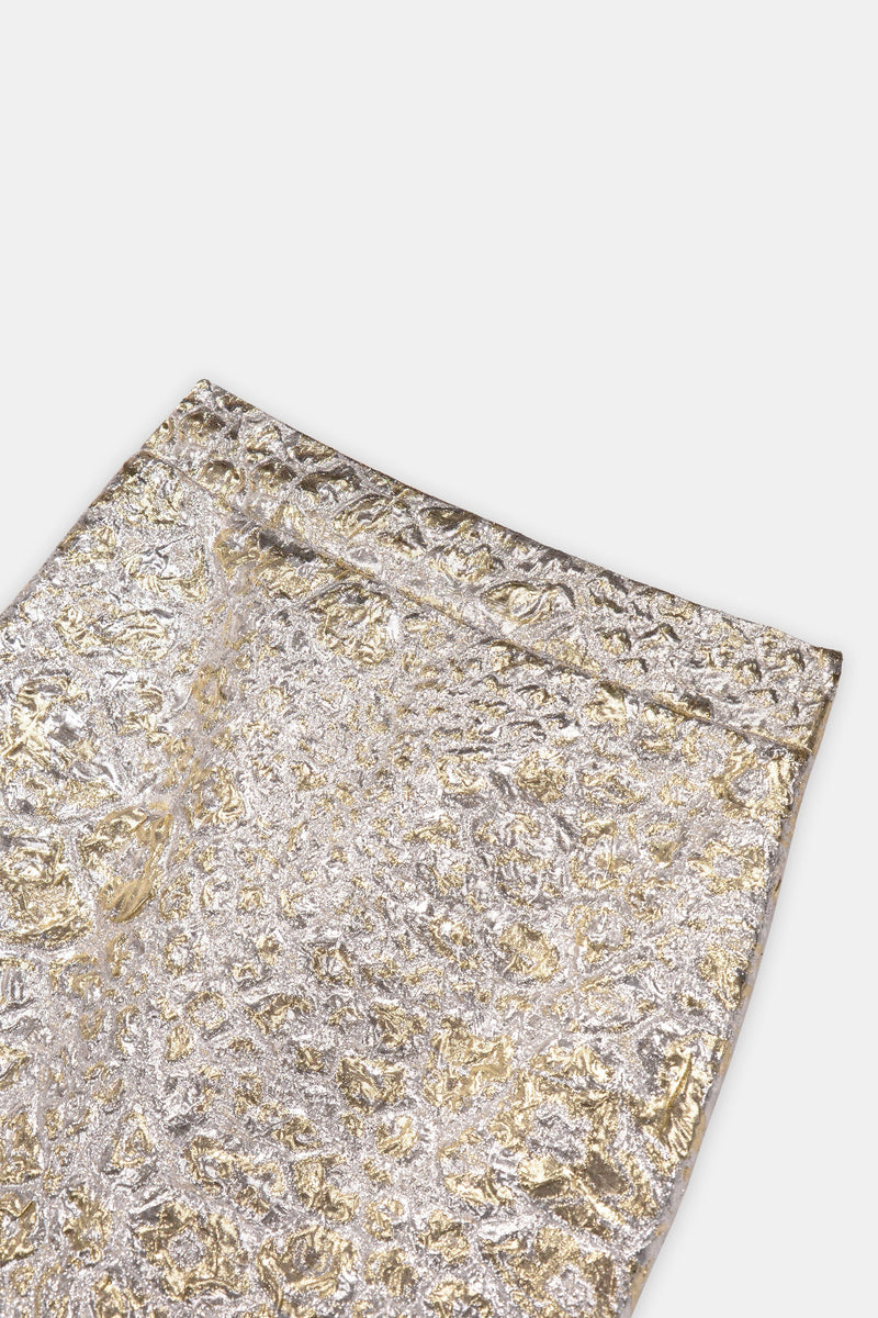 Nean Metallic Jacquard Maxi Skirt
 Silver