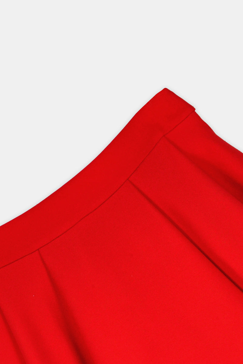 Nean Flared Midi Skirt Red