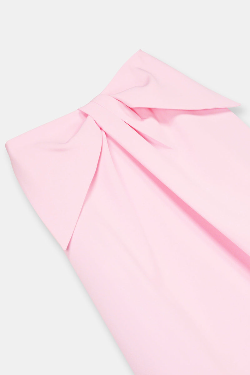 Nean Draped Detail Midi Skirt Pink