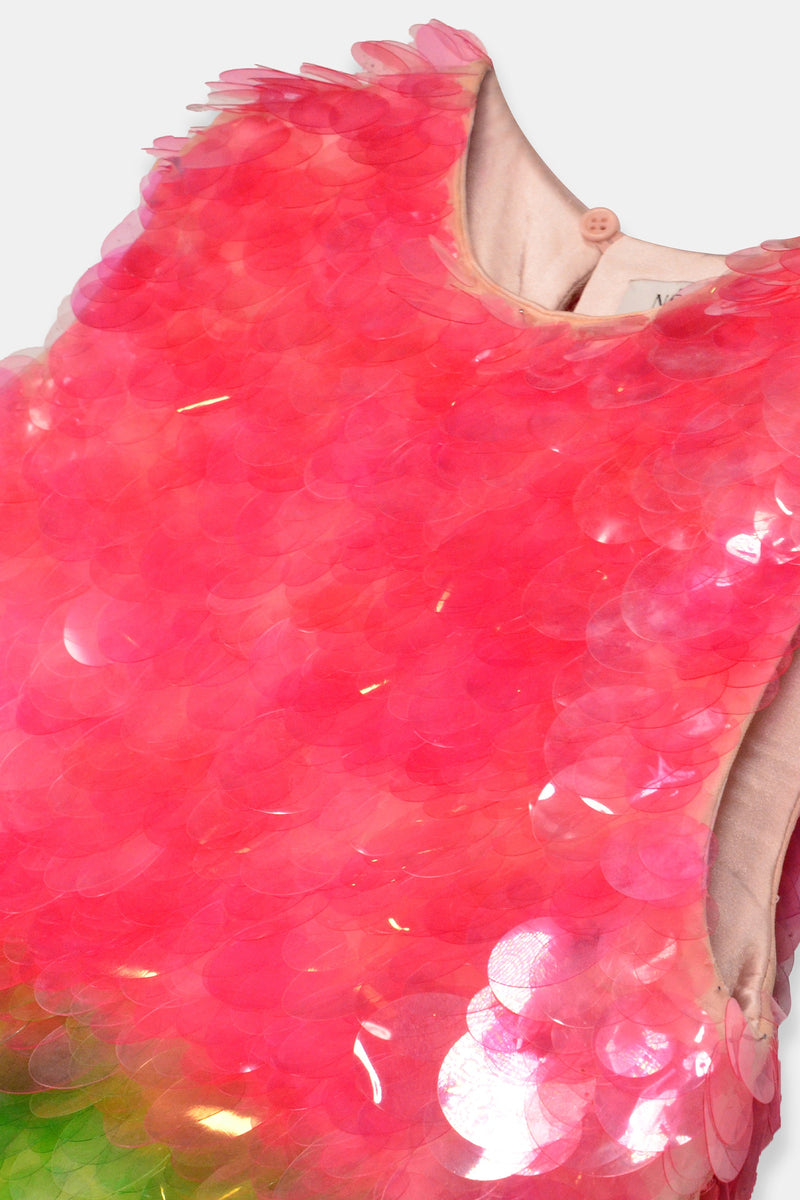 Nean Pink & Green Sequin Gradient Top Multi Color