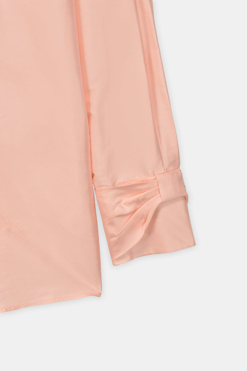 Nean Oversized Silk Satin Shirt Light Pink