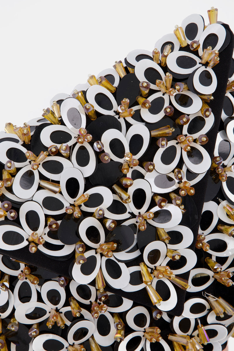 Nean Crystal Embellished Clutch Bag Black