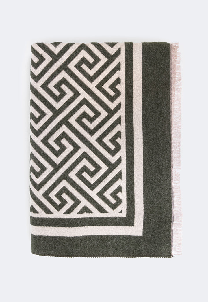 Choice Greek Key Pattern Pashmina Scarf Green