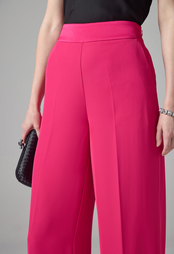 Choice High-Waist Wide Leg Basic Trousers Fuchsia