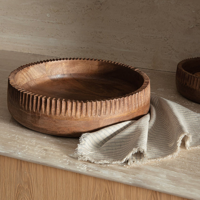 Chakra Simple Nature Decorative Bowl 25 Cm Natural