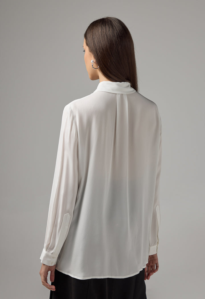 Choice Basic Long Sleeve Shirt Off White