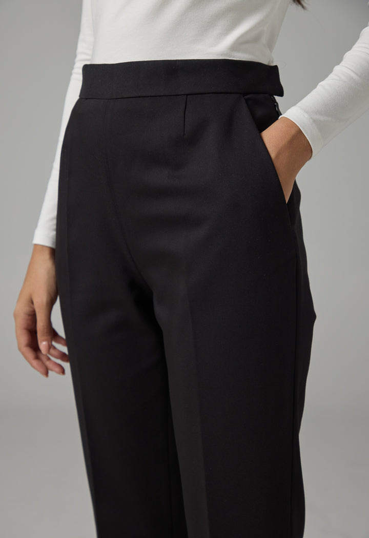 Choice Peg Leg High Waist Trousers Black