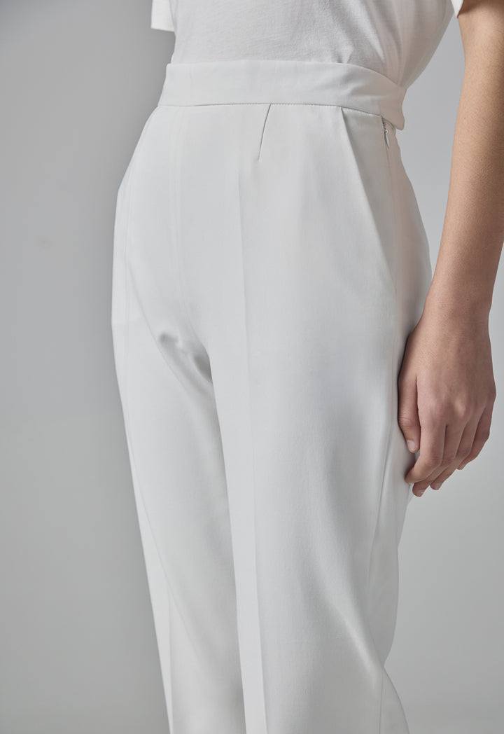 Choice Peg Leg High Waist Trousers Off White