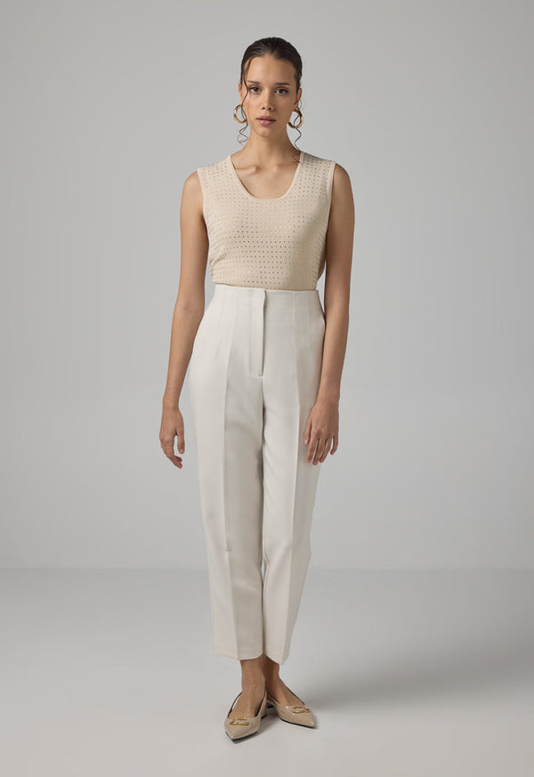 Choice Single Tone High-Waist Trousers Sand