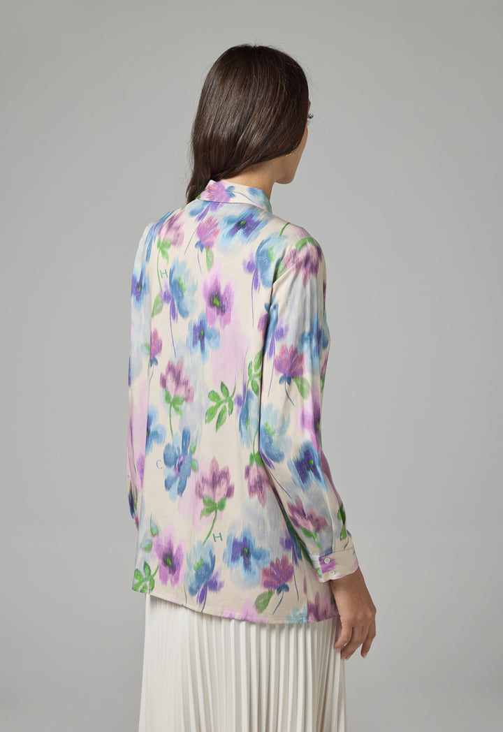 Choice Floral Printed Long Sleeve Shirt  Multi Color