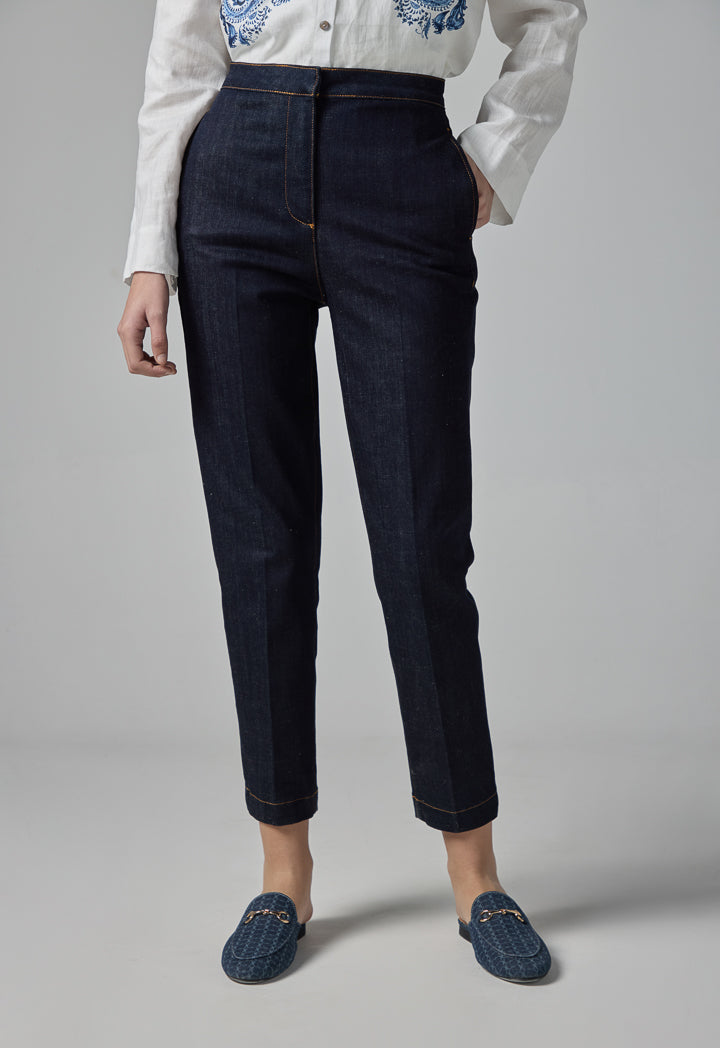 Choice Straight Legs Basic Denim Trousers Denim Blue