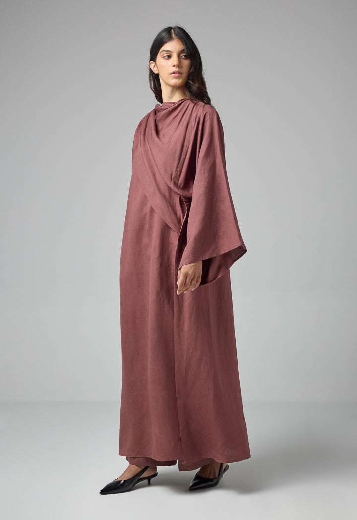 Choice Single Tone Oversize Maxi Abaya Brown