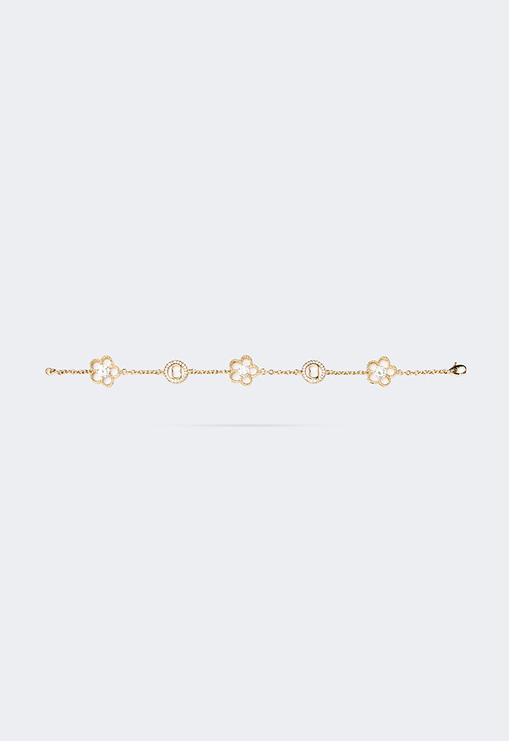 Choice Crystal Embellished Clove Bracelet Gold