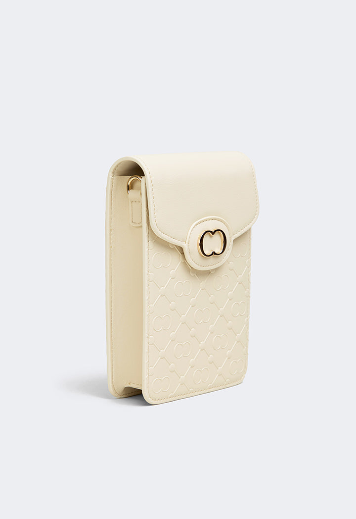 Choice Embossed Monogram Cross Body Bag Ivory